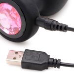 28x Silicone Vibrating Pink Gem Anal Plug With Remote - Small - Image 4