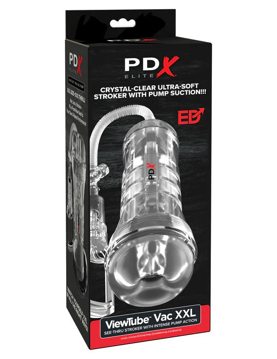 F7D2yrjV Pdx Elite Viewtube Vac XXL Pump See-Thru Ez-Grip Pump Stroker - Clear - Image 1