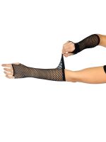 Triangle Net Fingerless Gloves - Black - Image 4