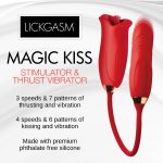 Magic Kiss Kissing Clitoral Stimulator With Thrusting Vibrator - Red - Image 4