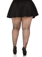 Colby Rhinestone Fishnet Tights - 1x/2x - Black - Image 2
