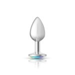 Clear Iridescent Round Gem Silver Metal Plug - Sm - Image 4