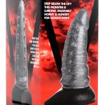 Beastly Tapered Bumpy Silicone Dildo - Silver