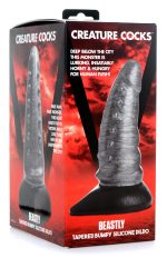 Beastly Tapered Bumpy Silicone Dildo - Silver - Image 8