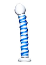 Blue Spiral Glass Dildo - Image 5