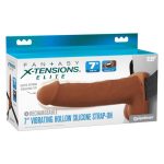 Fantasy X-Tensions Elite 7" Vibrating Hollow Silicone Strap-on - Brown