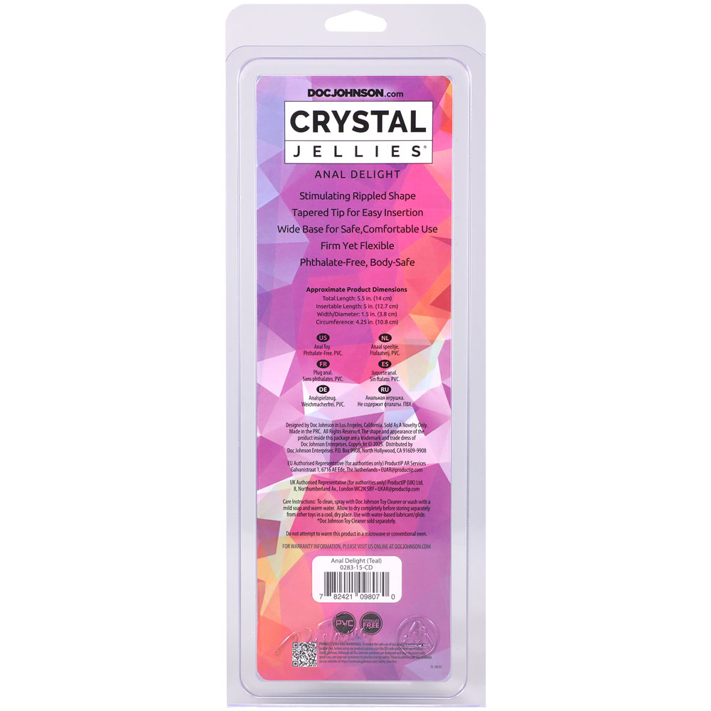 GCCkieBs Crystal Jellies - Anal Delight - 5 Inch - Teal - Image 1