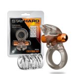 Stay Hard Vibrating Cock Ring Set With Sleeve Textured Sheath