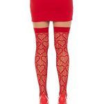 Heart Net Thigh Highs - One Size - Red