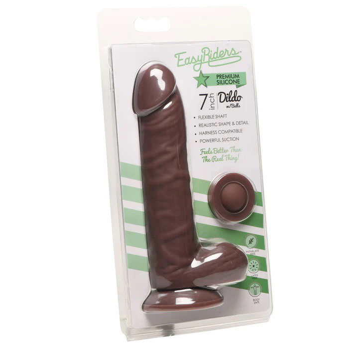 GZGiaJ8Q Easy Riders 7" Silicone Dildo With Balls - Dark - Image 1