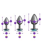 Teal Round Gem Anal Trainer Kit - Gunmetal - Image 4