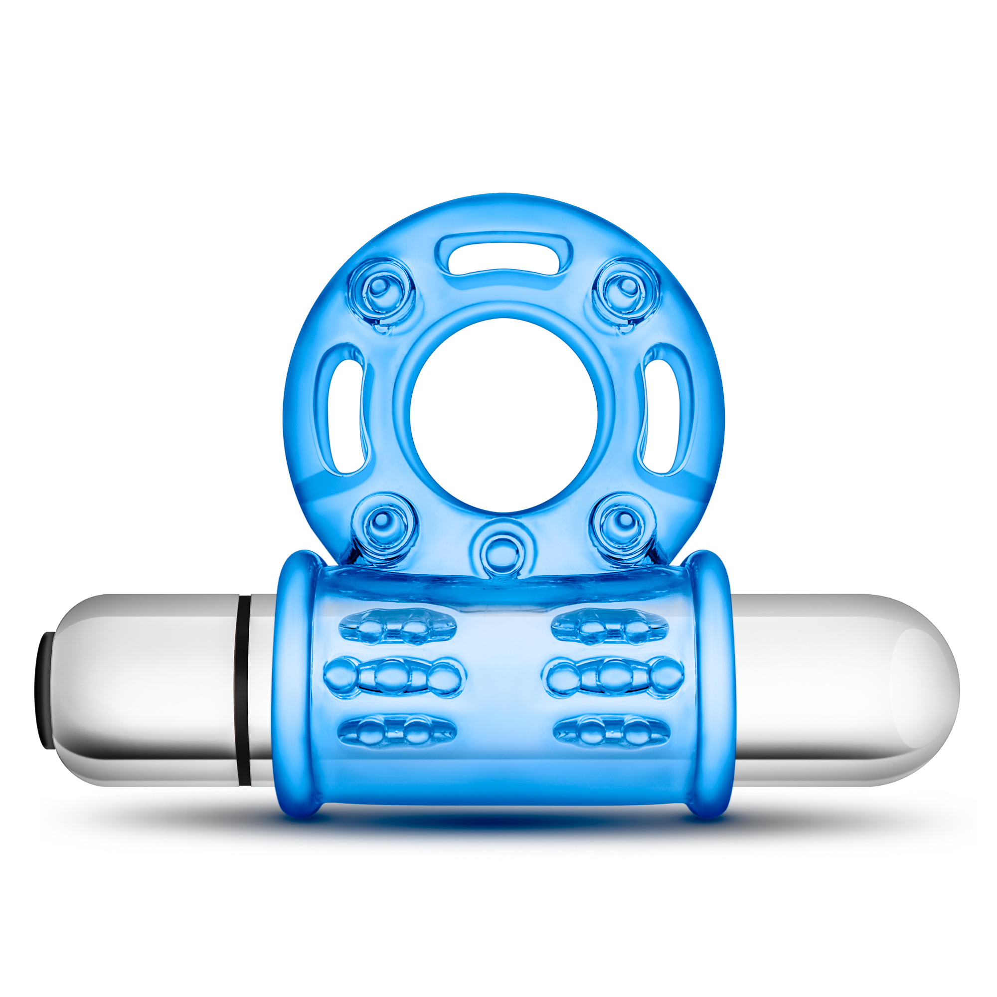GeEyRh20swlKp0PSoyyY81qfJlZ6Om1X Stay Hard 10 Function Vibrating Bull Ring - Blue - Image 1