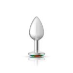 Rainbow Round Gem Silver Metal Plug - Sm - Image 4