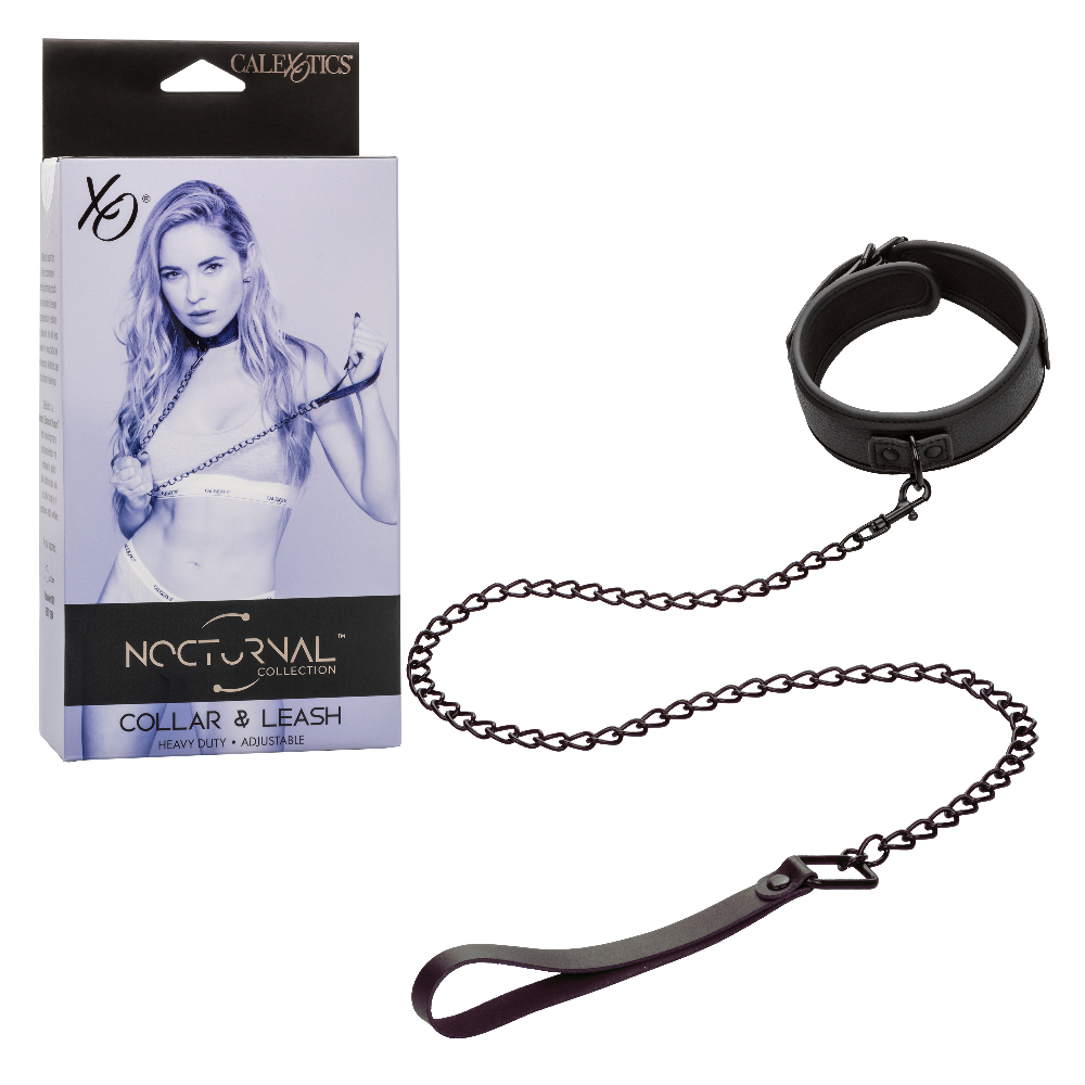 HGQ5qkJsDEpUuFKOD9BaMPGCE4tXlkVg Nocturnal Collection Collar and Leash - Black - Image 1