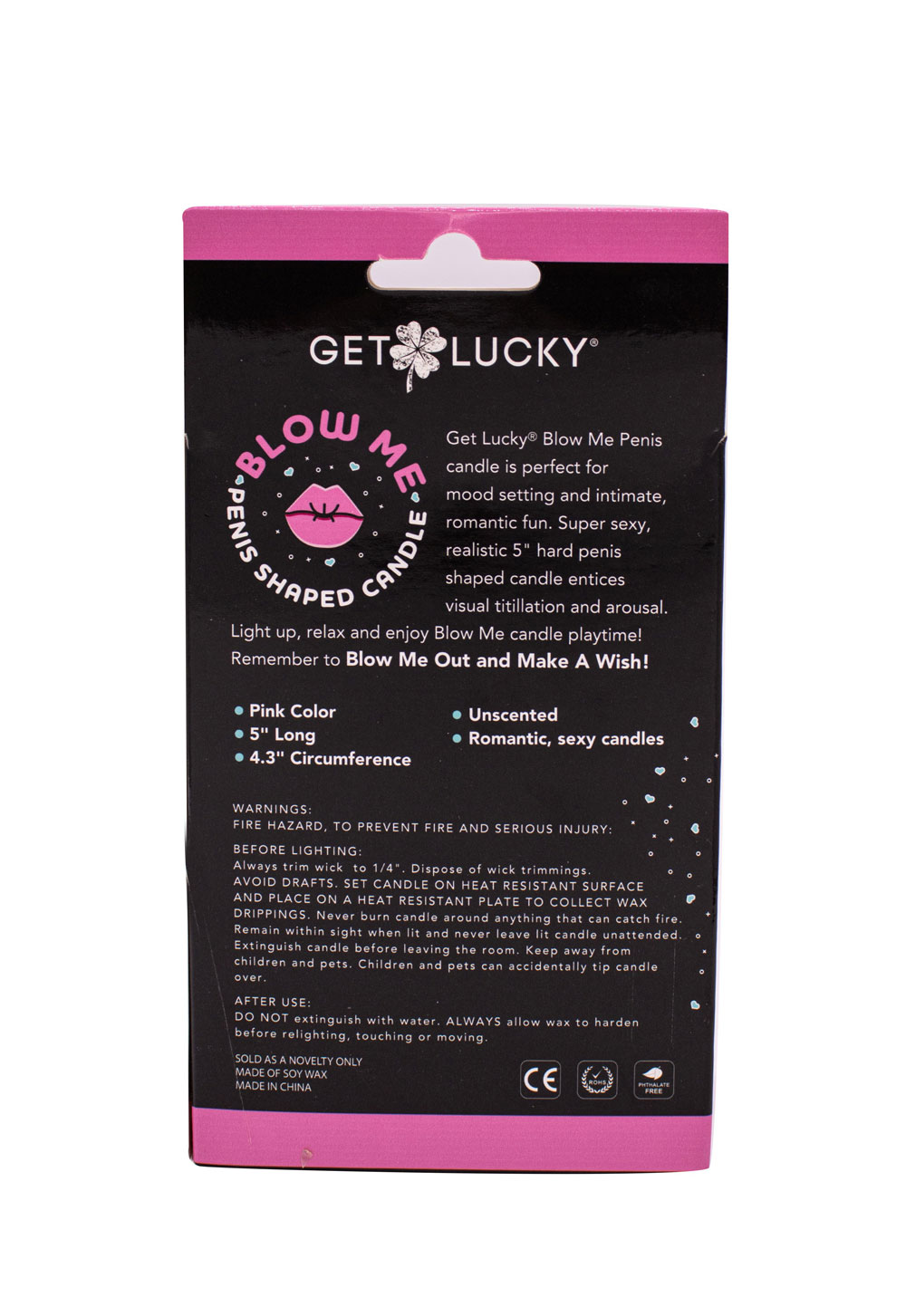 HMLeTAsY Get Lucky Blow Me Penis Candle - Pink - Image 1