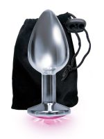 The 9's the Silver Starter Bejeweled Stainless Steel Plug - Pink - Image 3