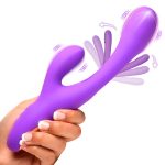 Tri-Flick Flicking Silicone Rabbit Vibrator - Purple - Image 5