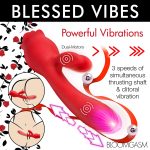 Blooming Bunny Sucking and Thrusting Silicone Rabbit Vibrator - Red - Image 3
