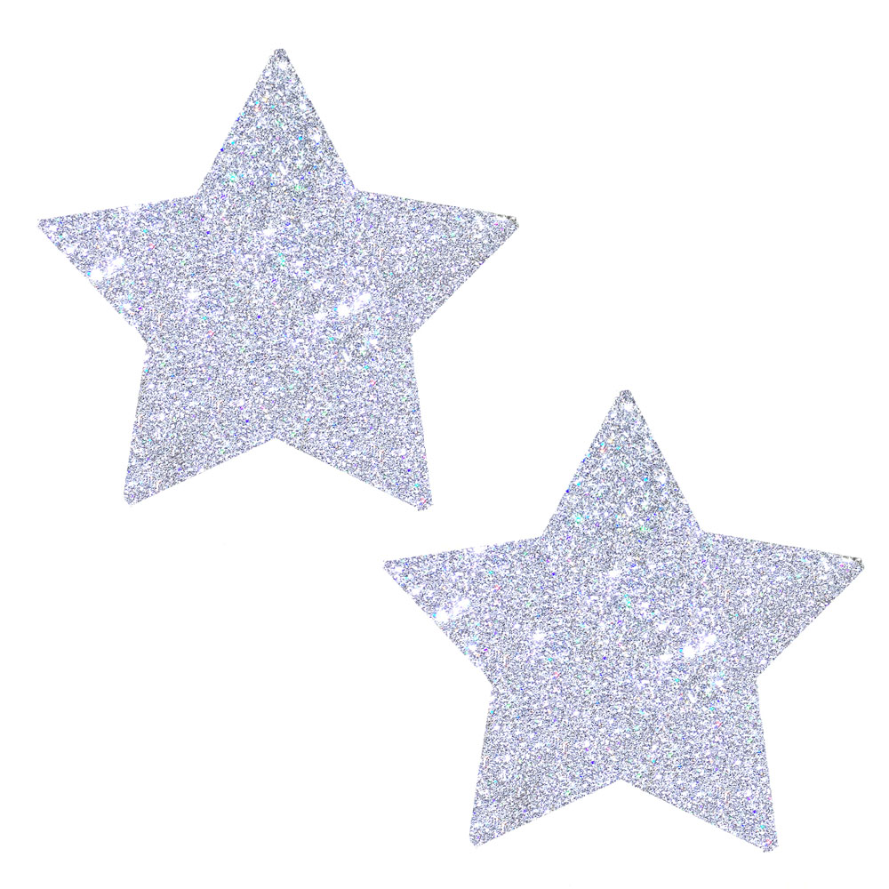 HluQDP0iNrkbF0nPlcAp1AQFHJbcgT1g Silver Pixie Dust Glitter Starry Nights Nipztix Pasties - Image 1