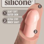 King Cock Elite 9 Inch Vibrating Silicone Dual Density Cock With Remote - Light