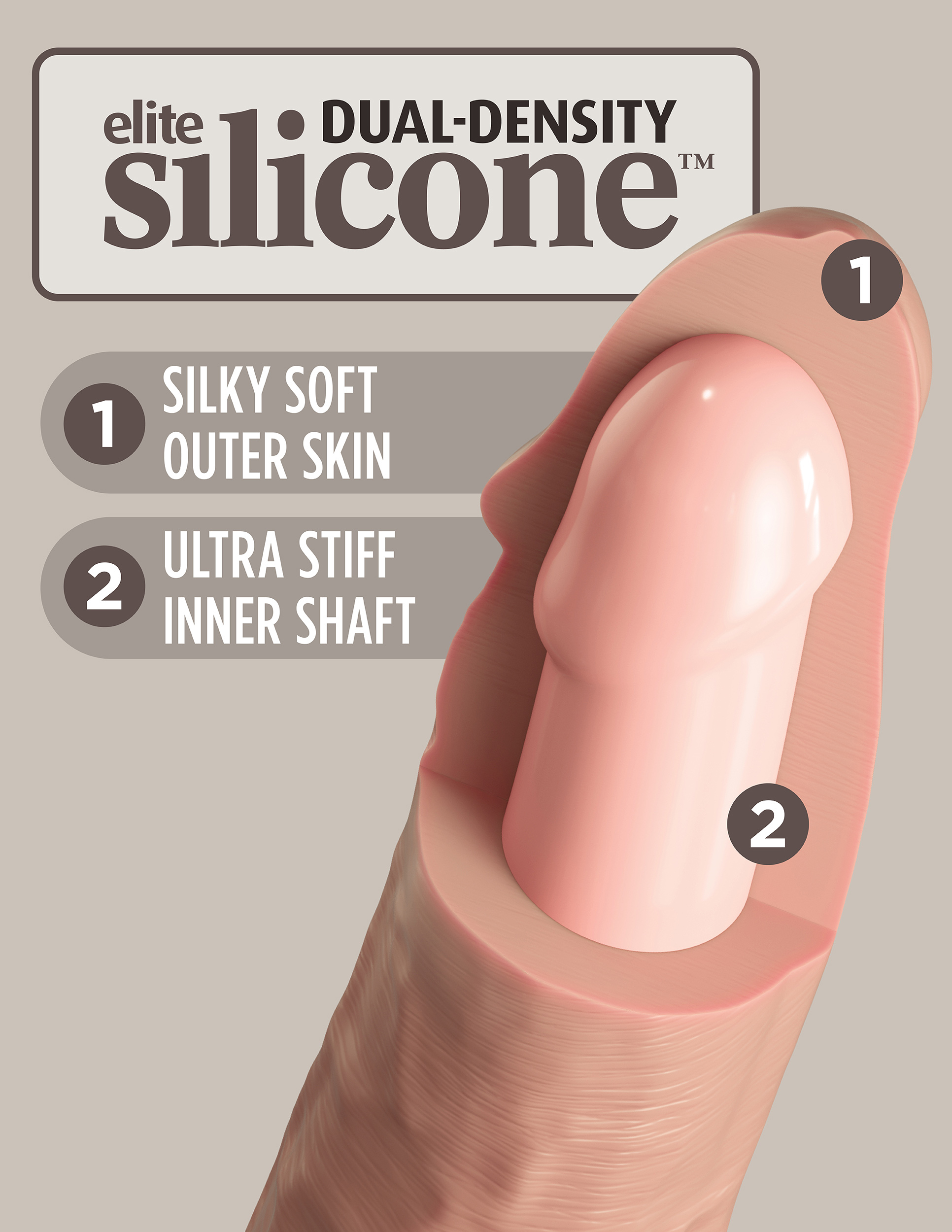 I7VbEgdbTOtQzIF92ilBHfFplFG9HzY8 King Cock Elite 9 Inch Vibrating Silicone Dual Density Cock With Remote - Light - Image 1