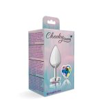 Clear Iridescent Heart Gem Silver Metal Plug - Md - Image 9