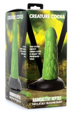 Radioactive Reptile Thick Scaly Silicone Dildo - Green - Image 6