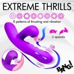 Thrusting and Sucking Rabbit Vibrator - Purple - Image 3