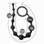 Anal Adventures - Platinum - Silicone 10 Anal Beads - Black - Image 2