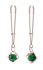 Indica Crystal Nipple Clips - Green - Image 2