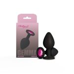 Gemma Pink Gem Black Silicone Plug - Medium - Image 2