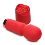 Pleasure Rose-Petite Mini Silicone Rose Wand - Red - Image 5