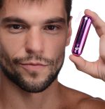 10x Rechargeable Vibrating Metallic Bullet - Purple - Image 2