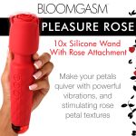 Pleasure Rose 10x Silicone Wand With Rose Attachment - Red - Image 2