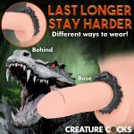 Black Caiman Silicone Cock Ring - Black - Image 3