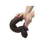 Get Lucky Real Skin 11 Dual Layer Dildo Dark Brown - Image 4