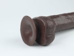Get Lucky Real Skin 8" Dual Layer Dildo Dark Brown - Image 4