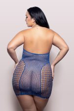 When Stars Align Rhinestone Halter Dress - Queen - Blue - Image 2
