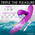 Thrust Wave Thrusting and Sucking Rabbit Vibrator - Purple - Image 2