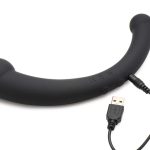 10x Vibra-Crescent Silicone Dual Ended Dildo - Black