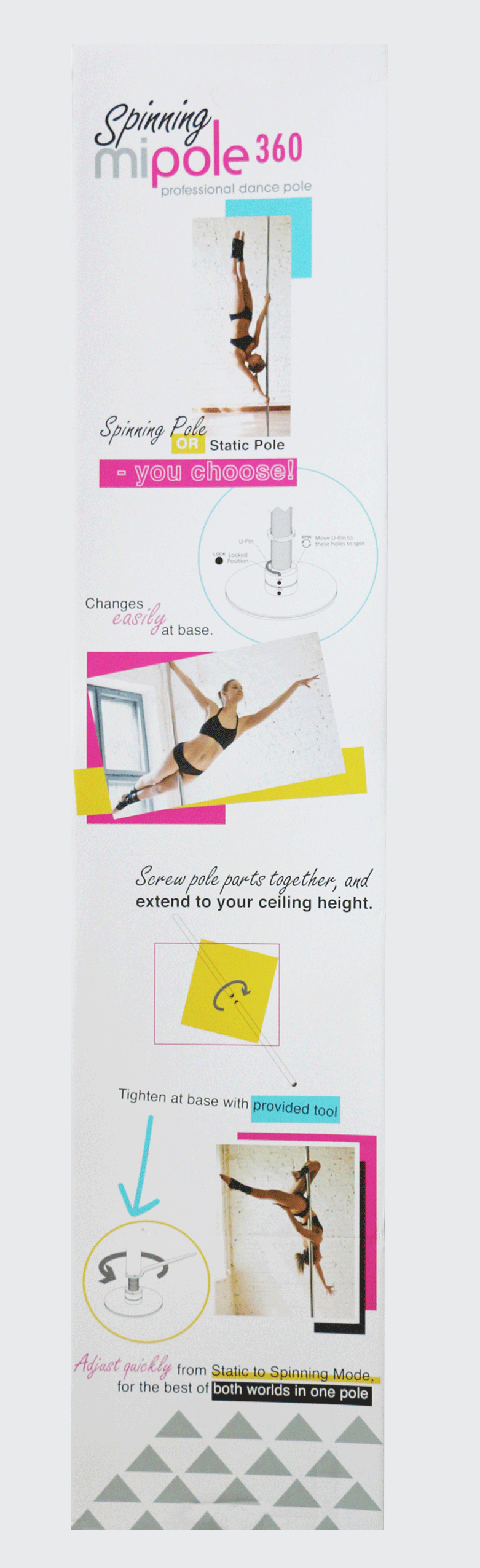 KB0jPf2HB0nhLPtiHFIzmYiuxpFoPKRS Mipole 360 Spinning Professional Dance Pole - Image 1