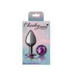 Purple Round Gem Gunmetal Metal Plug - Md - Image 5