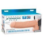 Fantasy X-Tensions Elite 7" Vibrating Hollow Silicone Strap-on - Light