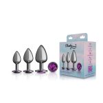 Purple Round Gem Anal Trainer Kit - Gunmetal - Image 9