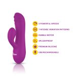 Jolie Mini Pleasure Ridges Rabbit Vibe - Berry - Image 2
