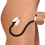 Tug Plus Plug Cock and Ball Ring With Anal Plug - Black - Image 4