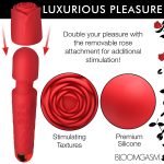 Pleasure Rose 10x Silicone Wand With Rose Attachment - Red - Image 3