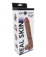 Get Lucky Real Skin 11 Dual Layer Dildo Light Brown