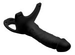 Hollow Silicone Dildo Strap-on - Black - Image 3