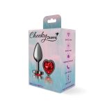 Deep Red Heart Gem Gunmetal Metal Plug - Sm - Image 3